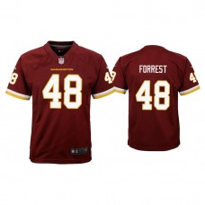 Youth Washington Football Team #48 Darrick Forrest Burgundy Game Jersey