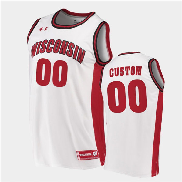 Youth Wisconsin Badgers Custom Christian Steinmetz Sam Dekker Frank Kaminsky Jon Leuer Under Armour White Basketball Jersey 