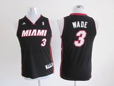 Youth nba Miami Heat 3 Dwyane Wade black(revolution 30 swingman)