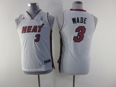Youth nba Miami Heat 3 Dwyane Wade white(revolution 30 swingman)