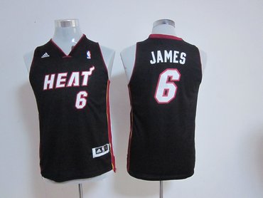 Youth nba Miami Heat 6 LeBron James black(revolution 30 swingman)