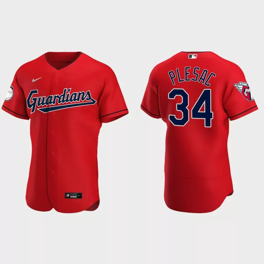Zach Plesac Cleveland Guardians Authentic Alternate Jersey – Red