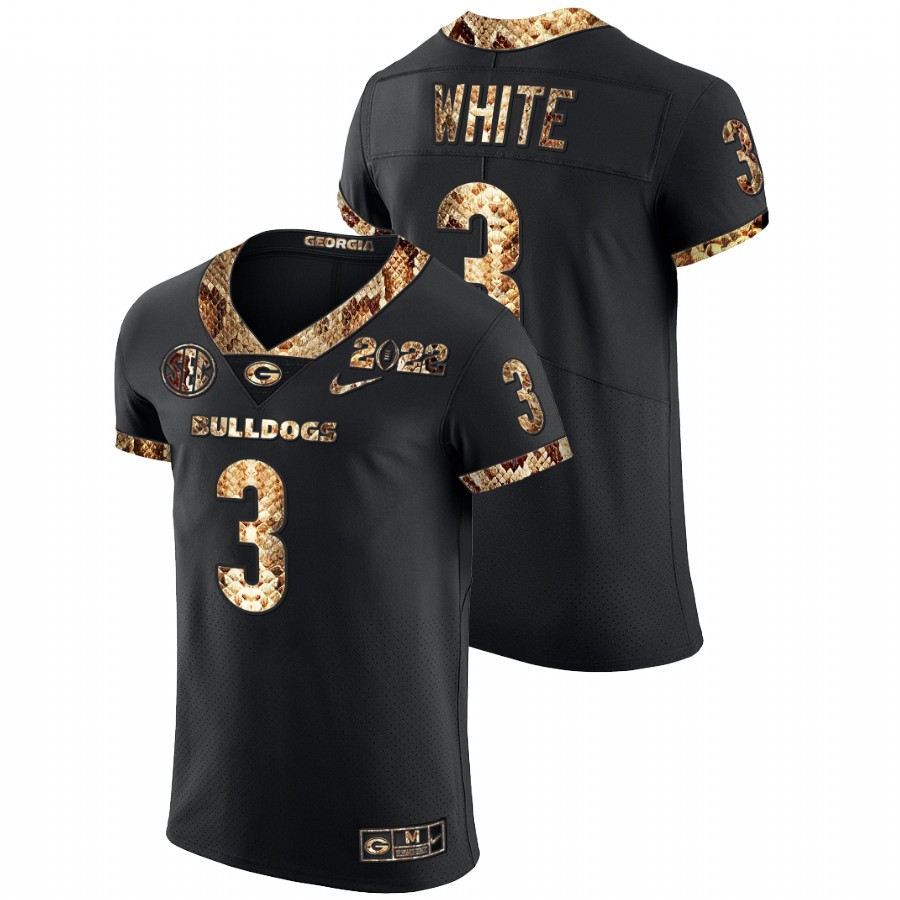 Zamir White Georgia Bulldogs Black 2022 College Football Playoff Python Skin Jersey