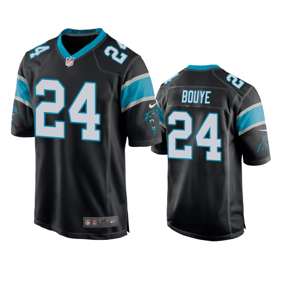 a.j. bouye panthers black game jersey