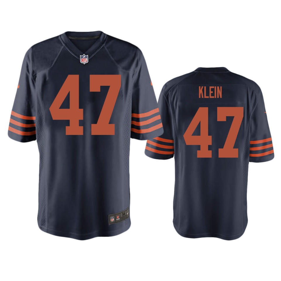 a.j. klein bears navy throwback game jersey