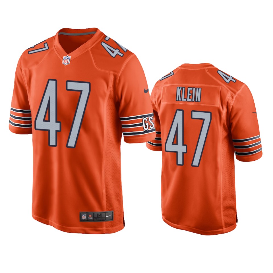 a.j. klein bears orange alternate game jersey
