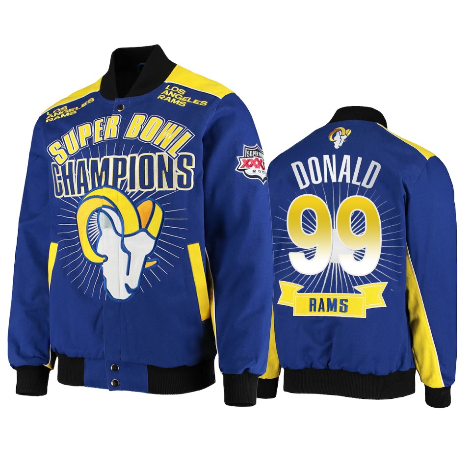 aaron donald rams royal super bowl champions extreme triumph commemorative jacket