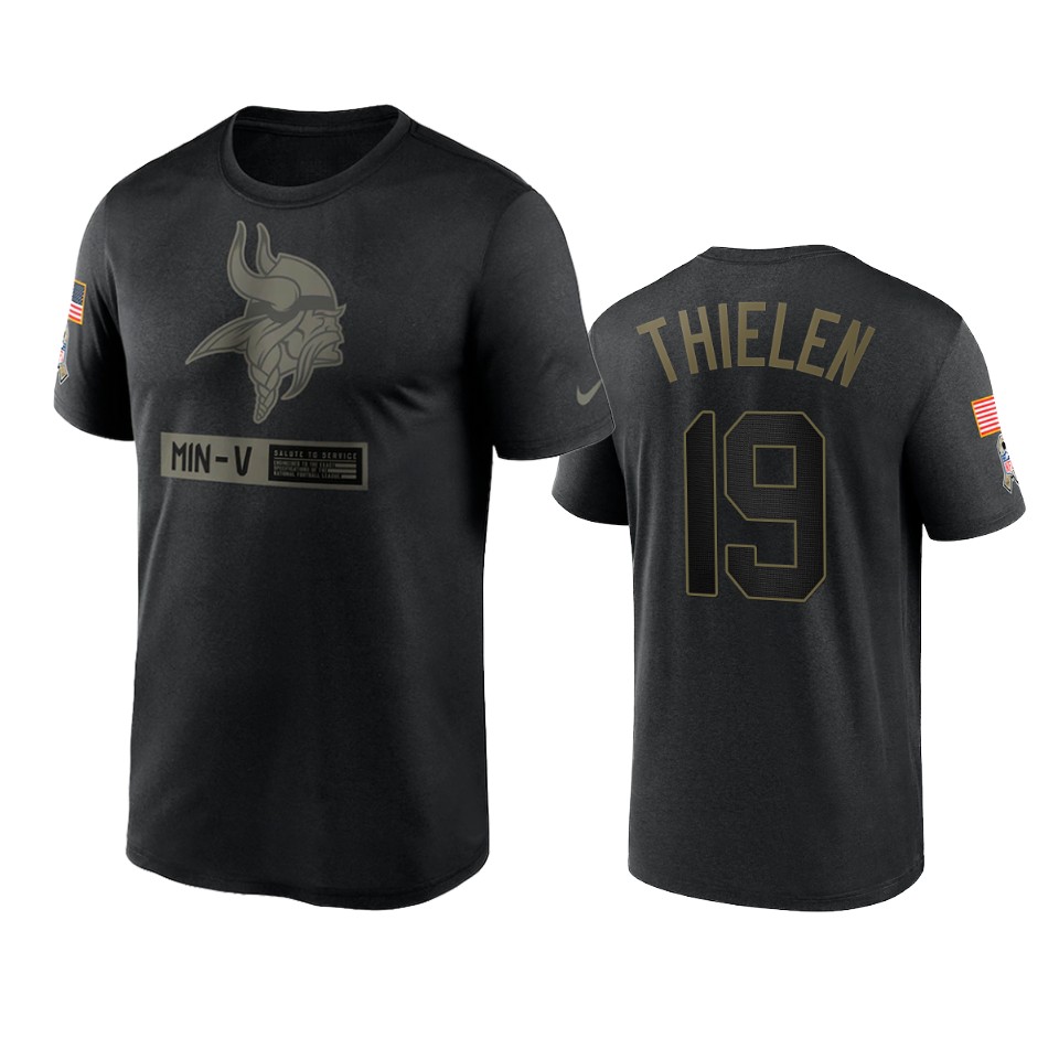 adam thielen vikings black 2020 salute to service team logo t shirt