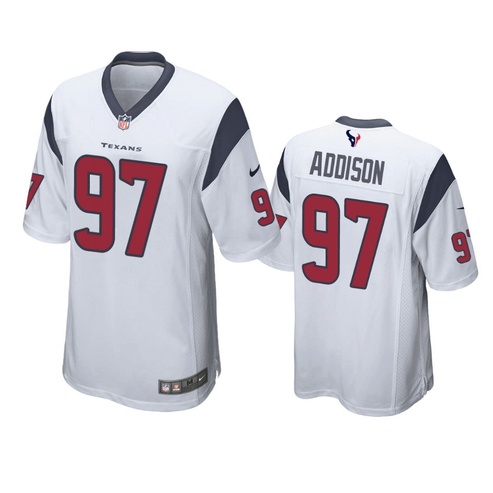 addison texans white game jersey