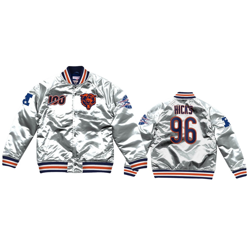 akiem hicks bears silver super bowl nfl 100 jacket