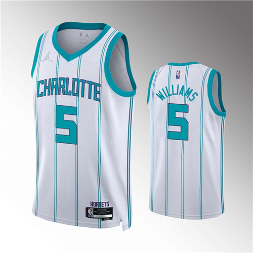 Charlotte Hornets Mark Williams 75th Diamond White stitched Jersey #5