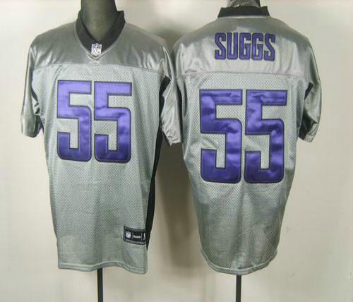 baltimore ravens 55 terrell suggs gray shadow jerseys