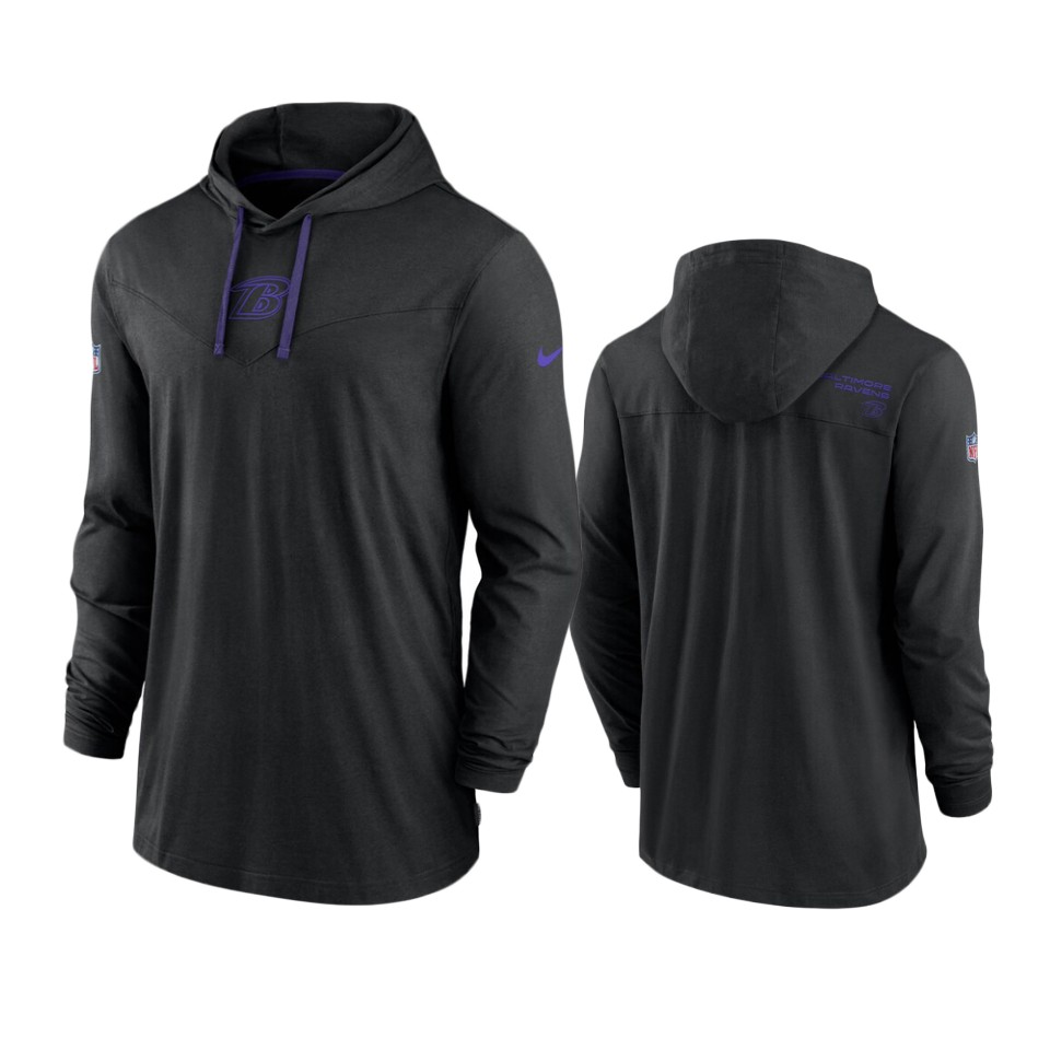 baltimore ravens black sideline performance hoodie tri blend t shirt
