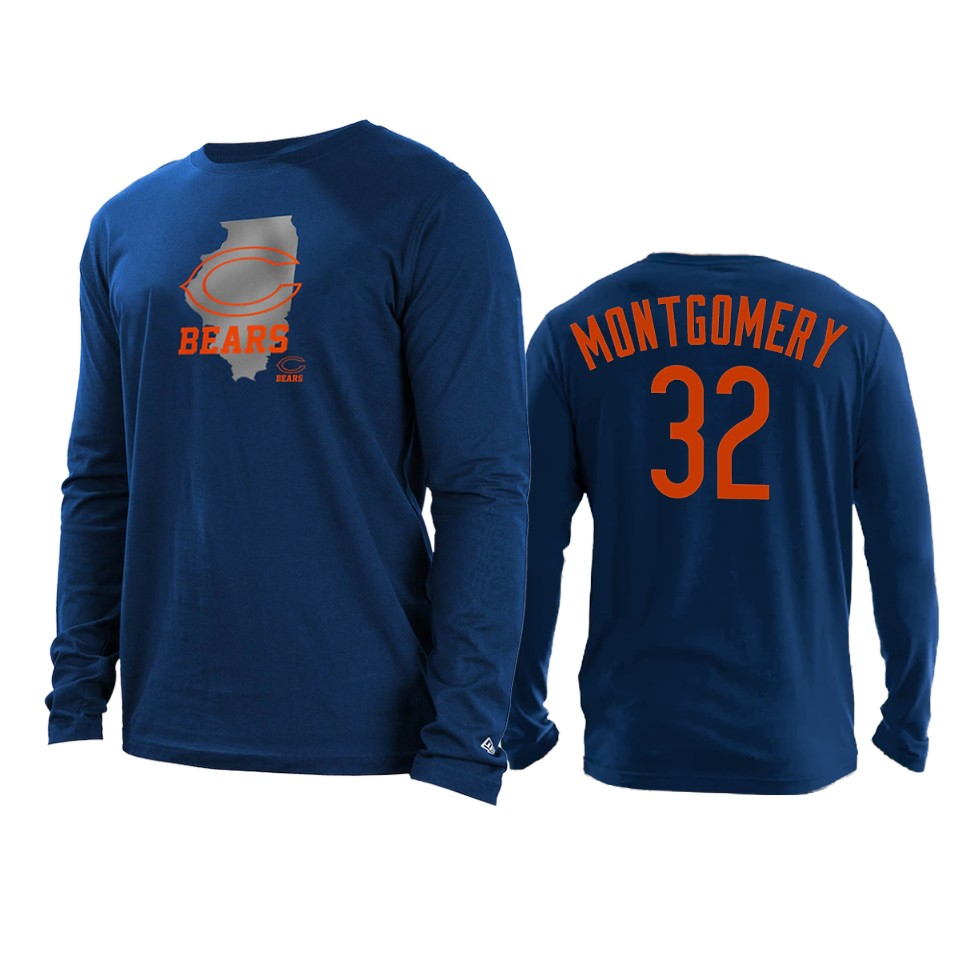 bears david montgomery blue state long sleeve t shirt