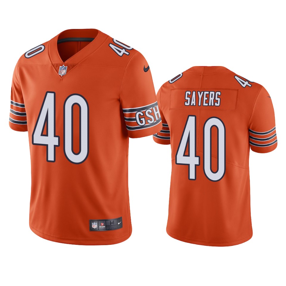 bears gale sayers orange vapor jersey