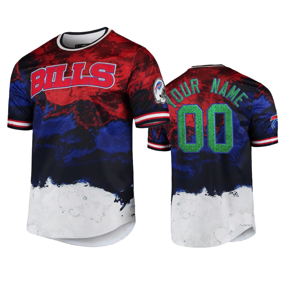 bills custom navy red americana dip dye t shirt