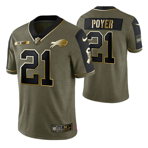 bills jordan poyer 2021 salute to service jersey olive gold men