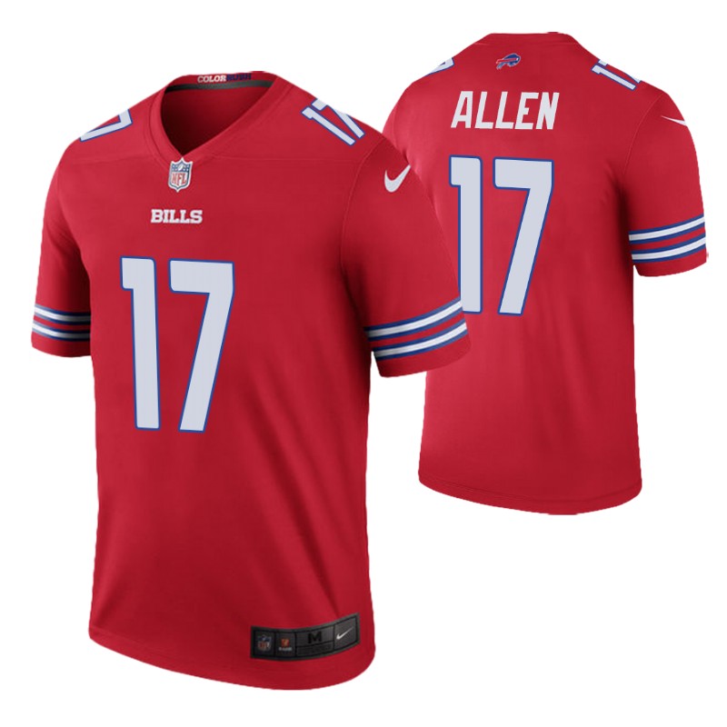 bills josh allen red jersey color rush legend men's