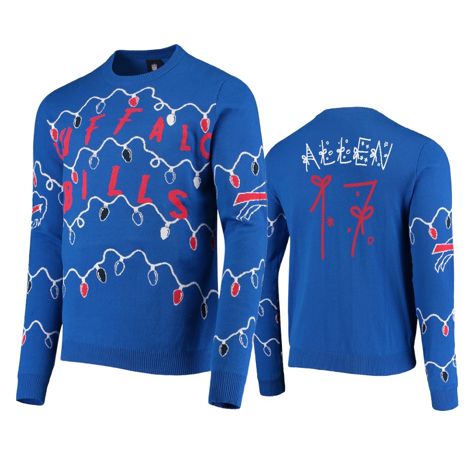 bills josh allen royal 2020 christmas gifts light up sweater