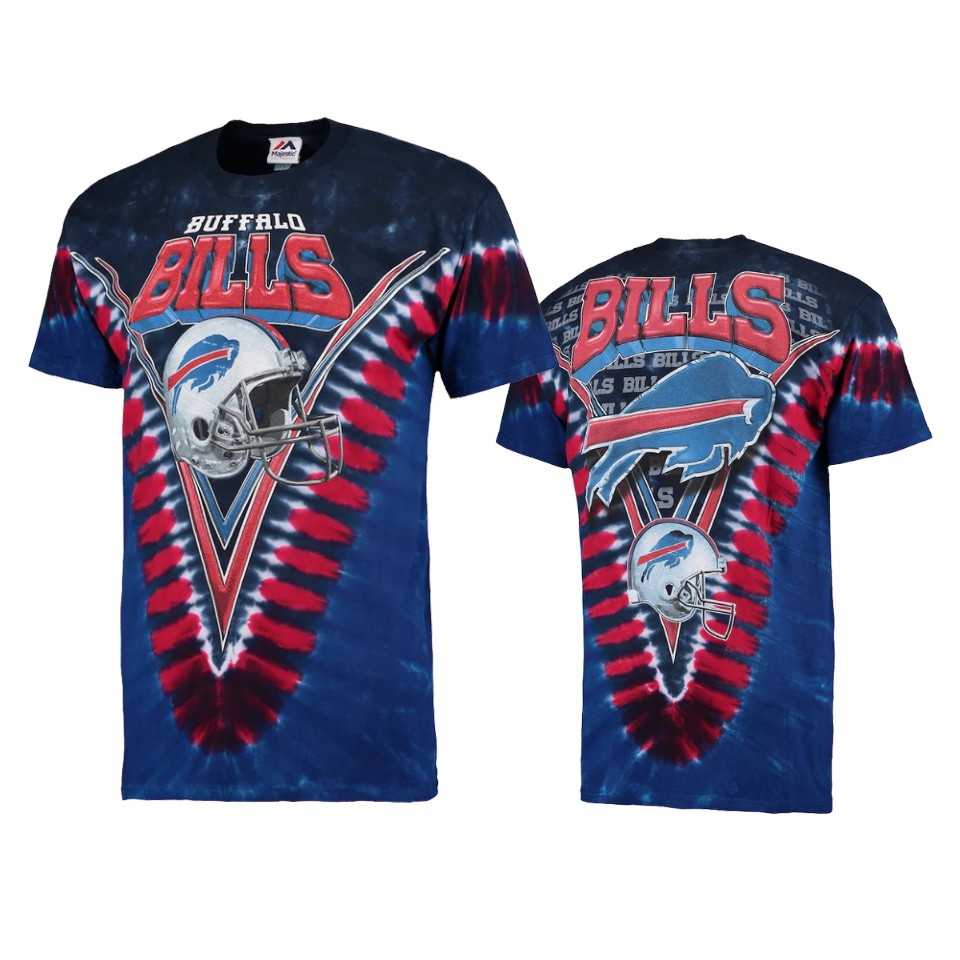 bills navy tie dye v t shirt