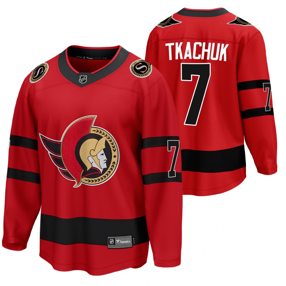 brady tkachuk Ottawa Senators 2021 Reverse Retro Red Jersey Special Edition Stitched