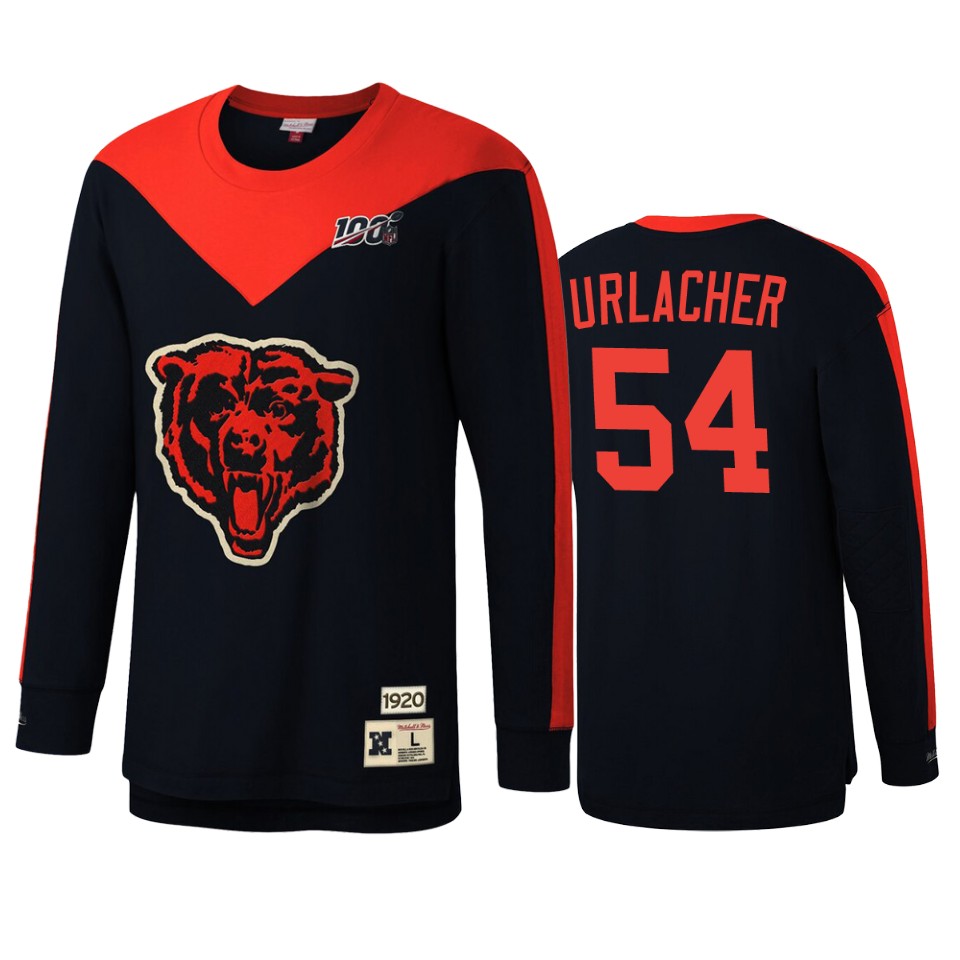 brian urlacher bears navy nfl 100 long sleeve t shirt