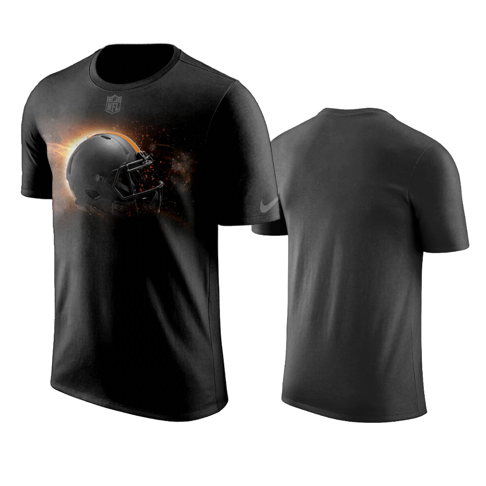 browns black helmet t shirt