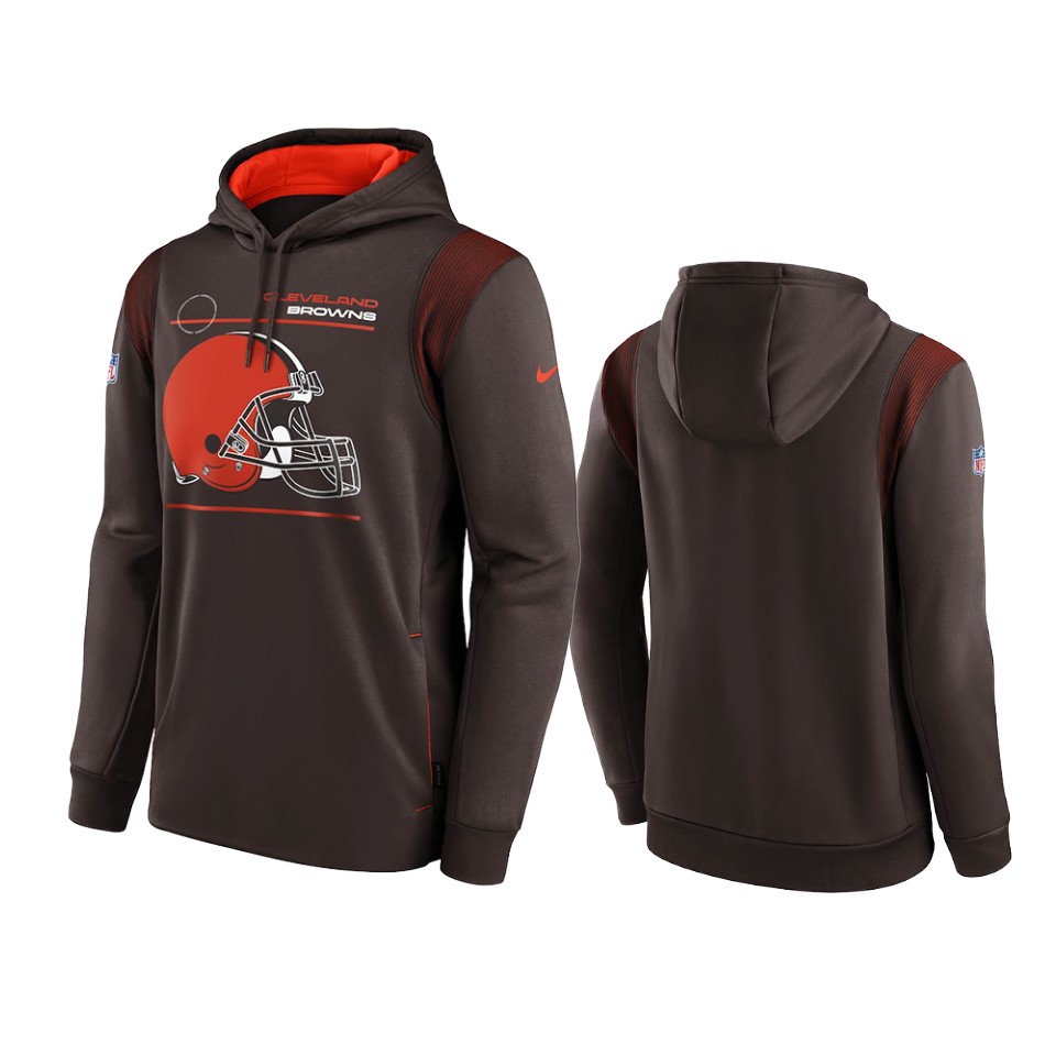 browns black sideline logo performance hoodie