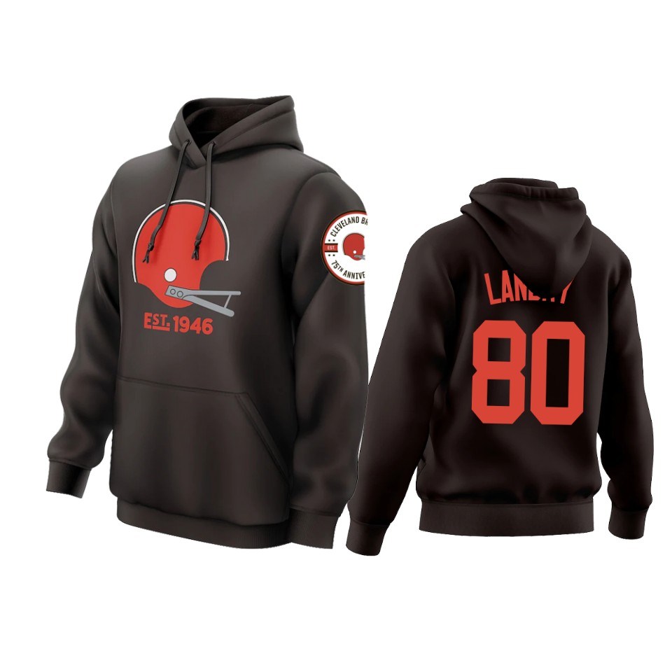 browns brown 75th anniversary helmet logo hoodie 4a