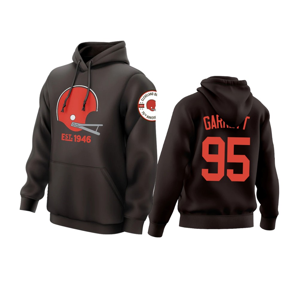 browns brown 75th anniversary helmet logo hoodie 6a