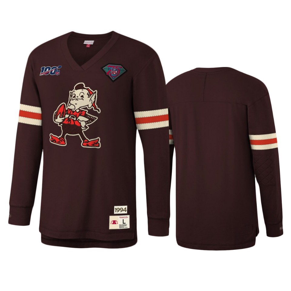 browns brown nfl 100 long sleeve t shirt