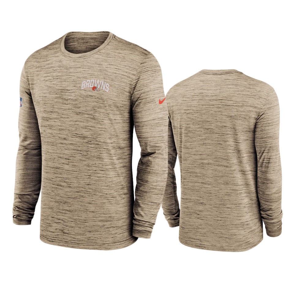 browns brown velocity athletic stack long sleeve t shirt