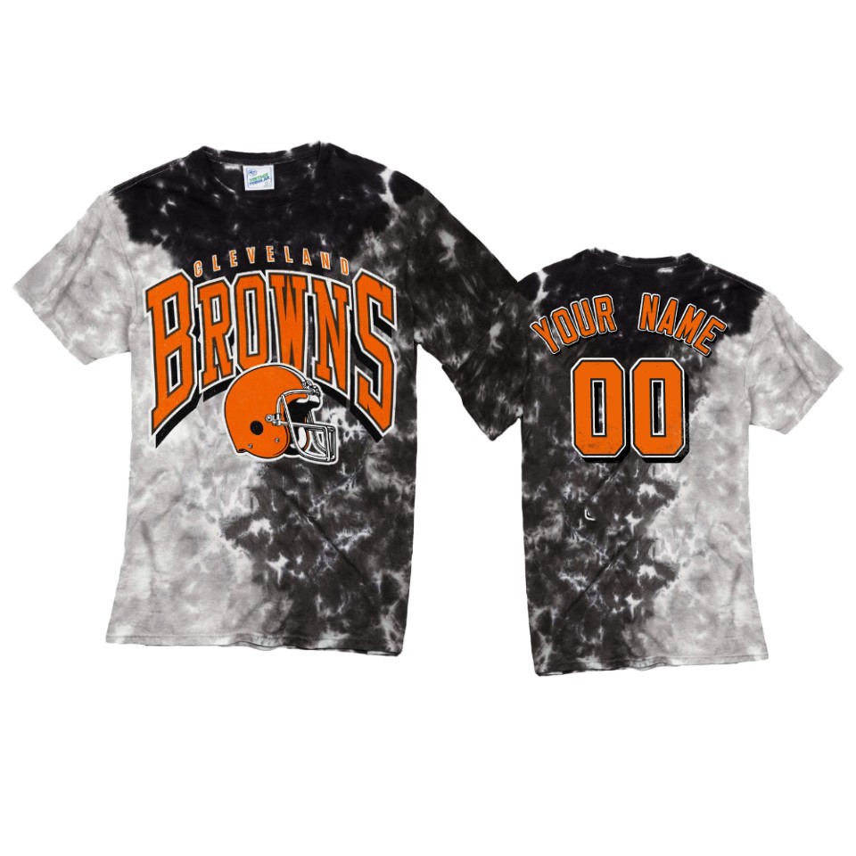 browns custom black tri dye t shirt