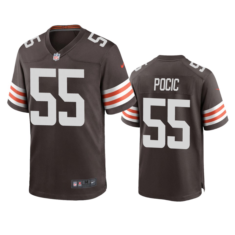 browns ethan pocic game brown jersey