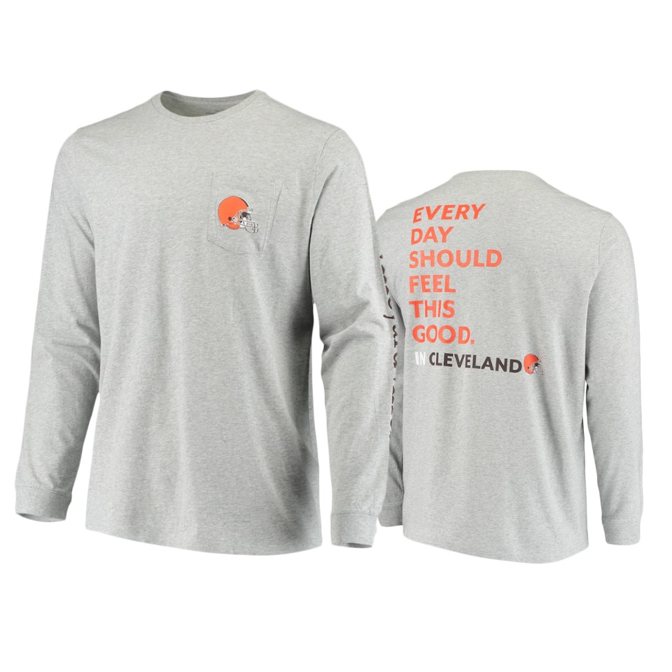 browns gray feel good long sleeve t shirt
