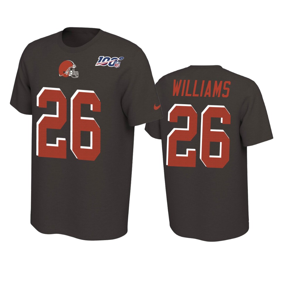 browns greedy williams brown player pride 100th season tee 0a