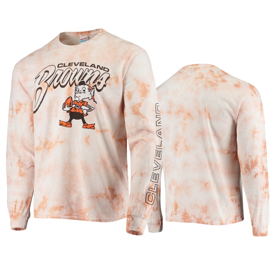 browns orange tie dye long sleeve t shirt