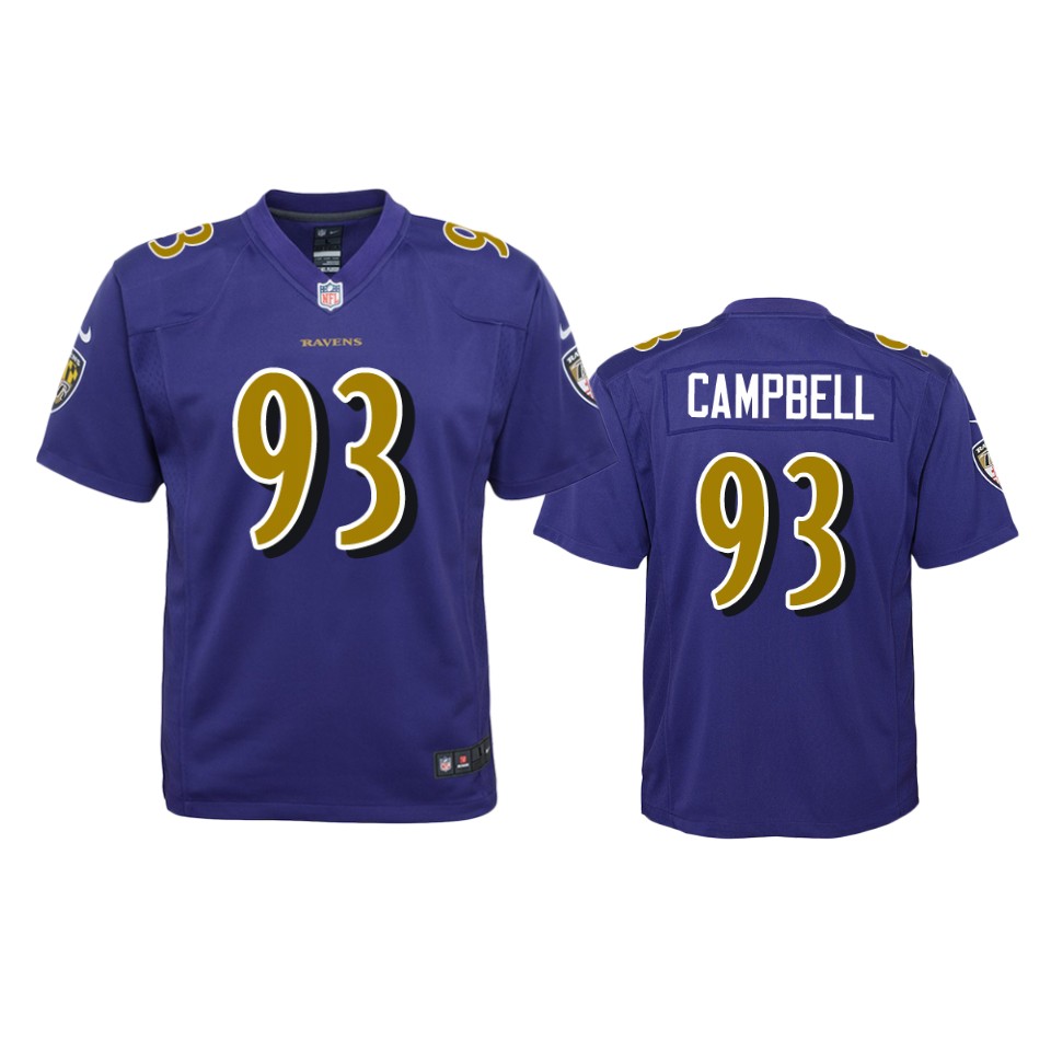 calais campbell ravens purple color rush game jersey