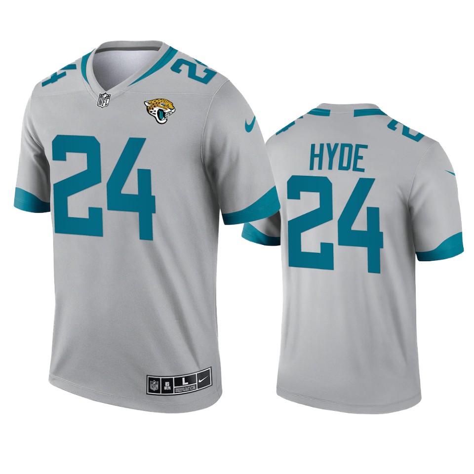 carlos hyde jaguars 2021 inverted legend silver jersey