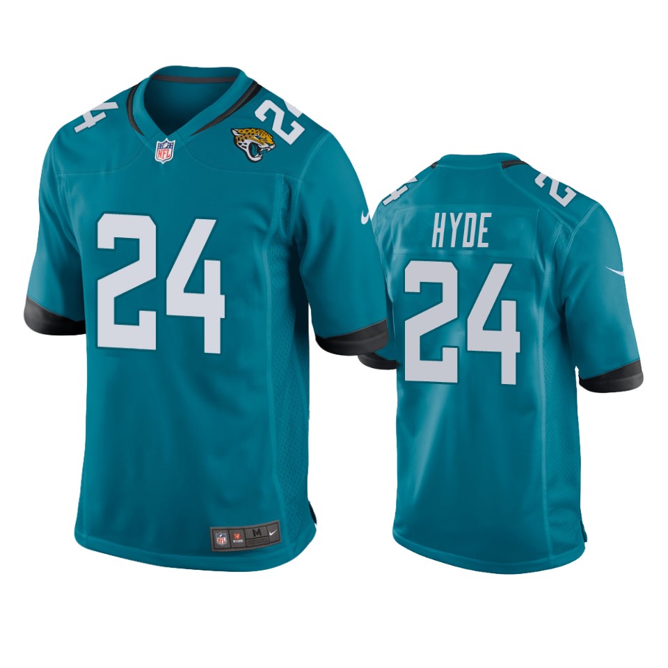 carlos hyde jaguars teal game jersey