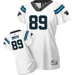 carolina panthers #89 smith white women jerseys