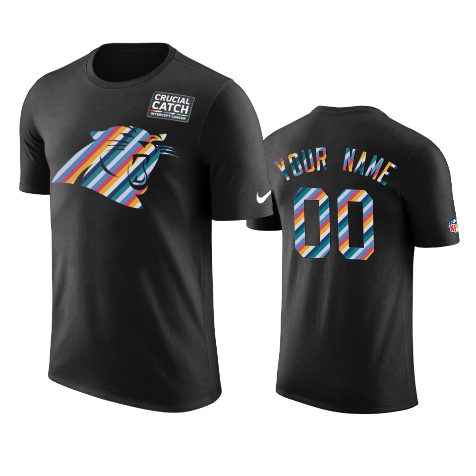 carolina panthers custom black crucial catch sideline t shirt