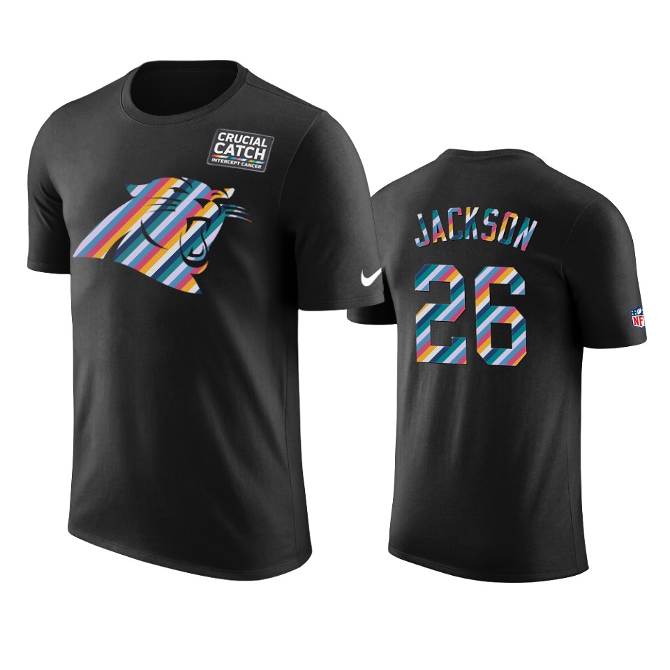 carolina panthers donte jackson black crucial catch sideline t shirt