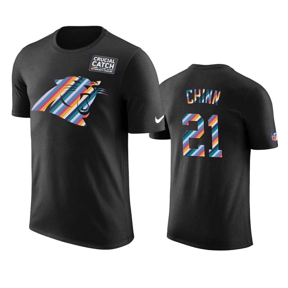 carolina panthers jeremy chinn black crucial catch sideline t shirt