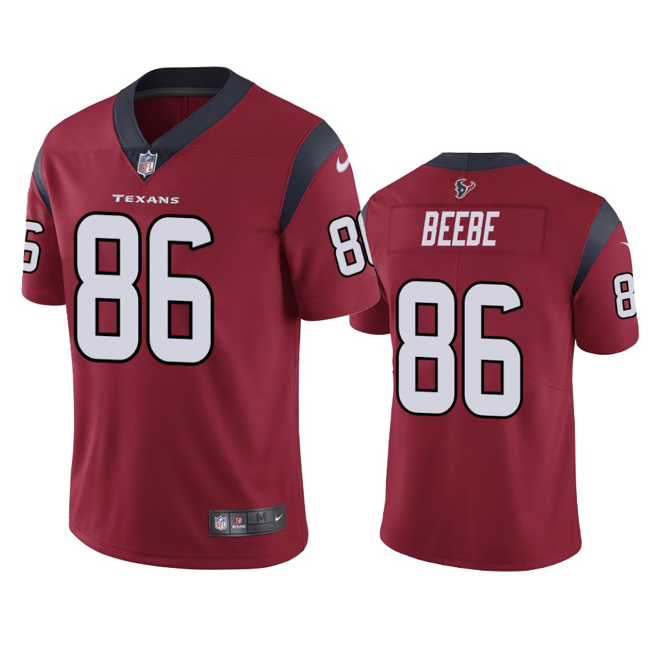 chad beebe texans jersey red vapor limited