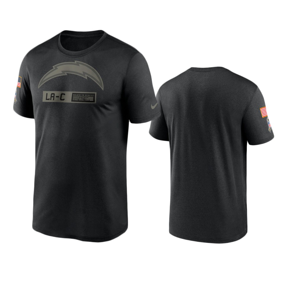 chargers black 2020 salute to service team logo t shirt