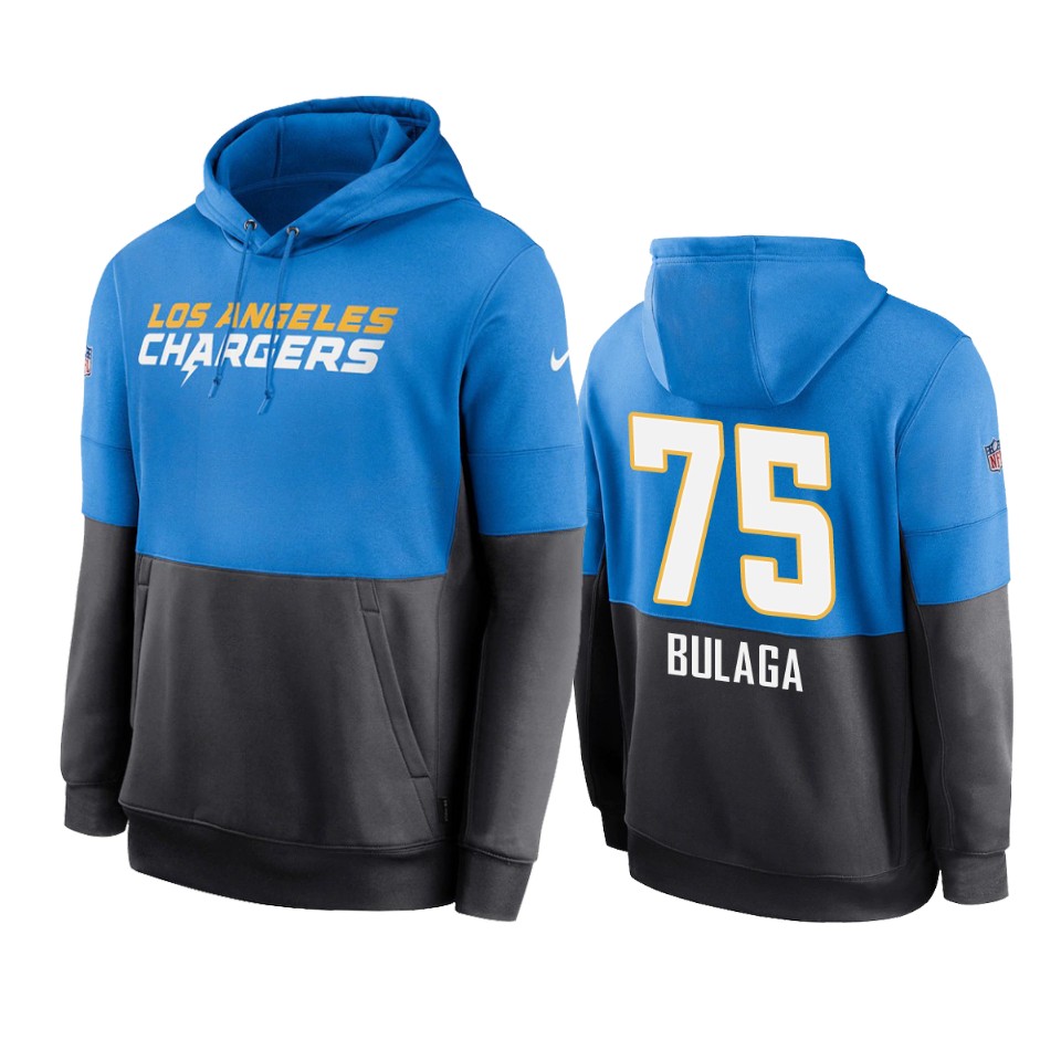chargers bryan bulaga powder blue navy sideline impact lockup hoodie