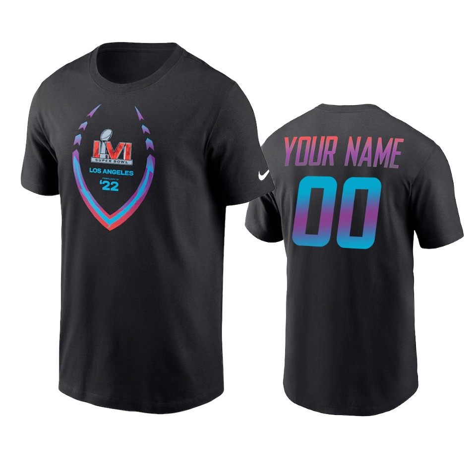 chargers custom black super bowl lvi t shirt