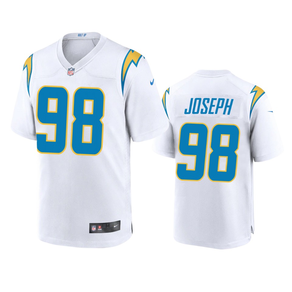 chargers linval joseph white game jersey