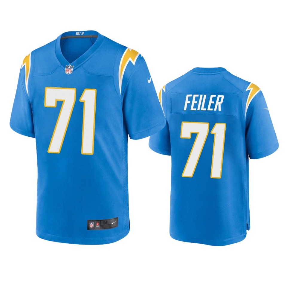 chargers matt feiler powder blue game jersey